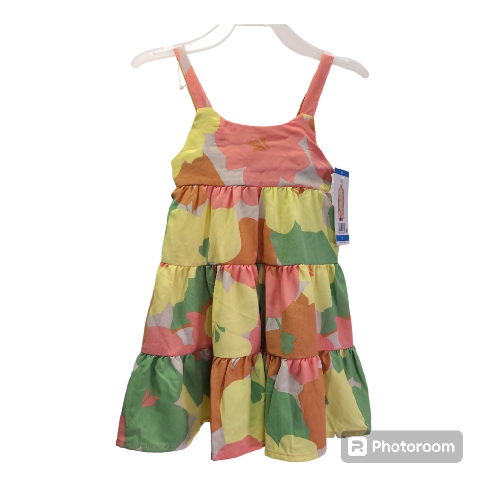 Social Standard by Sanctuary Girl's Tiered Tie-Back Sleeveless Flowered Dress 2T